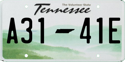 TN license plate A3141E