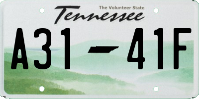 TN license plate A3141F