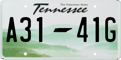 TN license plate A3141G