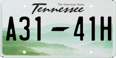 TN license plate A3141H