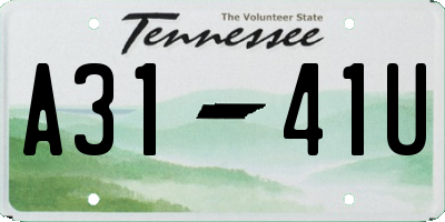 TN license plate A3141U