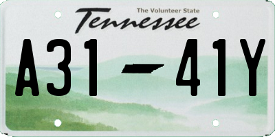 TN license plate A3141Y