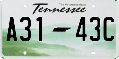 TN license plate A3143C
