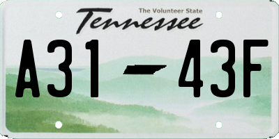 TN license plate A3143F