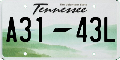 TN license plate A3143L
