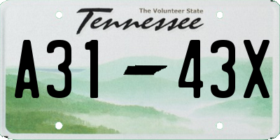 TN license plate A3143X