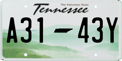 TN license plate A3143Y