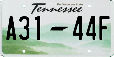 TN license plate A3144F