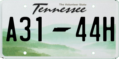 TN license plate A3144H