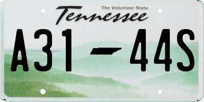 TN license plate A3144S