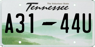 TN license plate A3144U