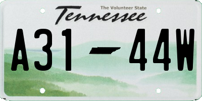TN license plate A3144W