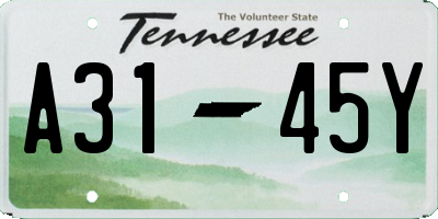 TN license plate A3145Y