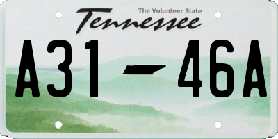 TN license plate A3146A