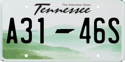 TN license plate A3146S