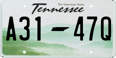 TN license plate A3147Q