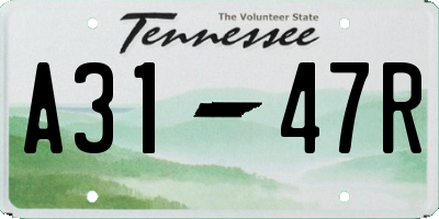 TN license plate A3147R