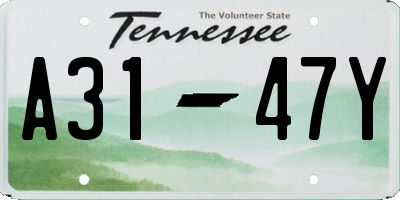 TN license plate A3147Y