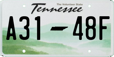 TN license plate A3148F