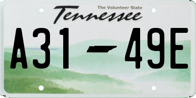 TN license plate A3149E