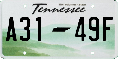 TN license plate A3149F