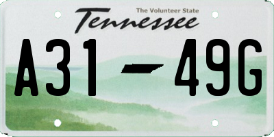 TN license plate A3149G