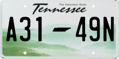 TN license plate A3149N