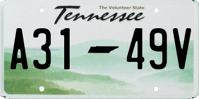 TN license plate A3149V