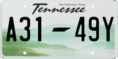 TN license plate A3149Y