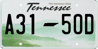 TN license plate A3150D
