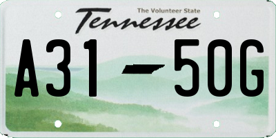 TN license plate A3150G