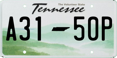 TN license plate A3150P