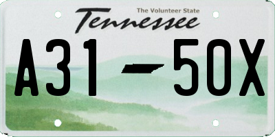 TN license plate A3150X