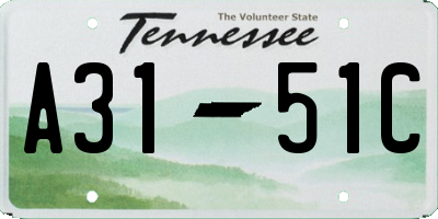 TN license plate A3151C