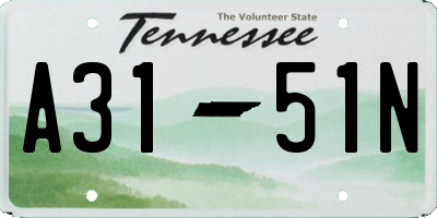 TN license plate A3151N