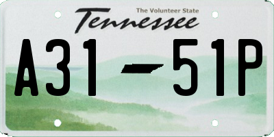 TN license plate A3151P