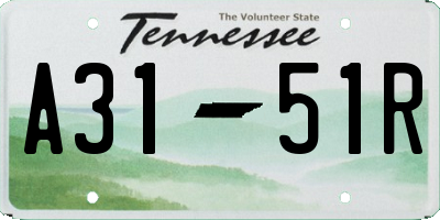 TN license plate A3151R