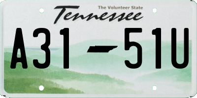 TN license plate A3151U