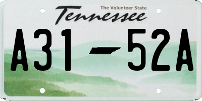 TN license plate A3152A