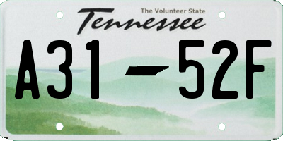 TN license plate A3152F