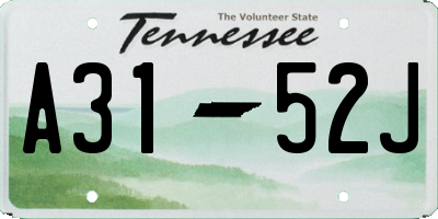 TN license plate A3152J