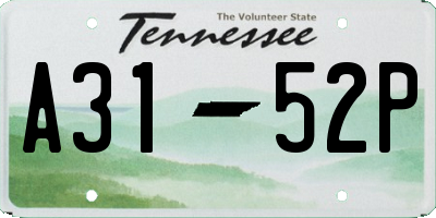 TN license plate A3152P