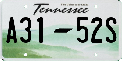 TN license plate A3152S