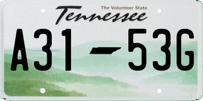 TN license plate A3153G