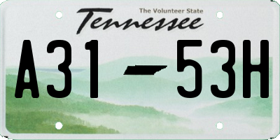 TN license plate A3153H