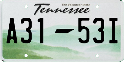 TN license plate A3153I