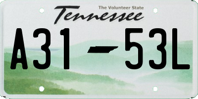 TN license plate A3153L