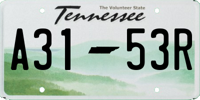 TN license plate A3153R