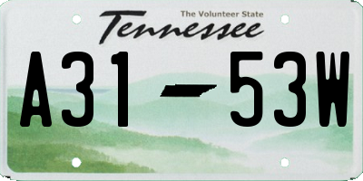 TN license plate A3153W