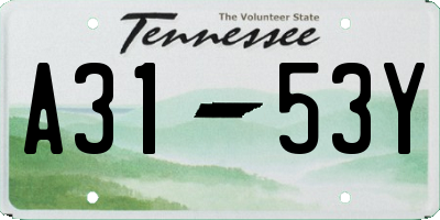 TN license plate A3153Y